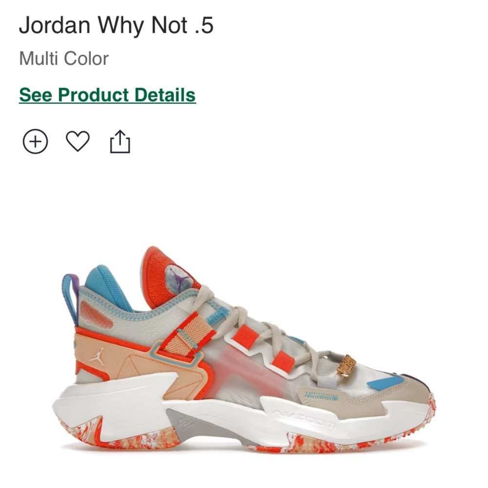 Air Jordan Why Not Zer0.5 Westbrook Basketball Shoes Size 13 Multi Color.